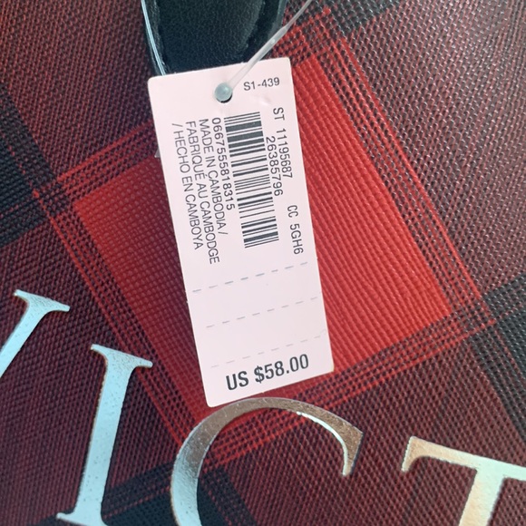 VICTORIA’S SECRET LIMITED EDITION 2021 CARRYALL RED & BLACK BUFFALO PLAID TOTE - Picture 5 of 5